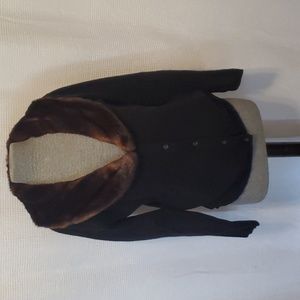 EUC cardigan w/ 'fur' collar